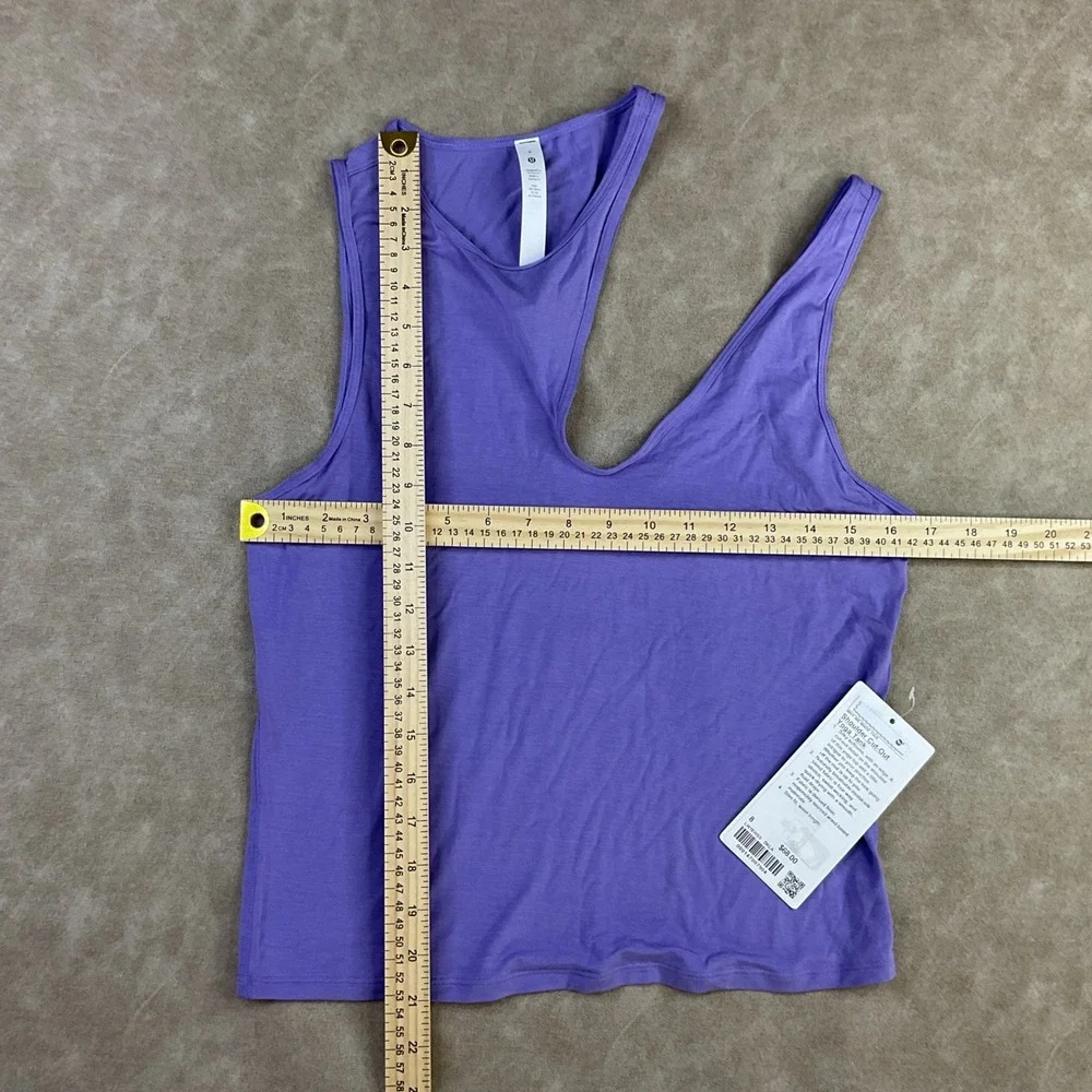 Lululemon Tank Top Shoulder Cut-Out Yoga Shirt Sz 8 Purple‎ Lavender NWT $68